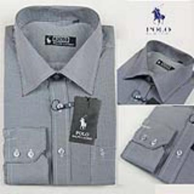 Ralph Lauren long sleeve dress shirt - gray/white strip No. 788